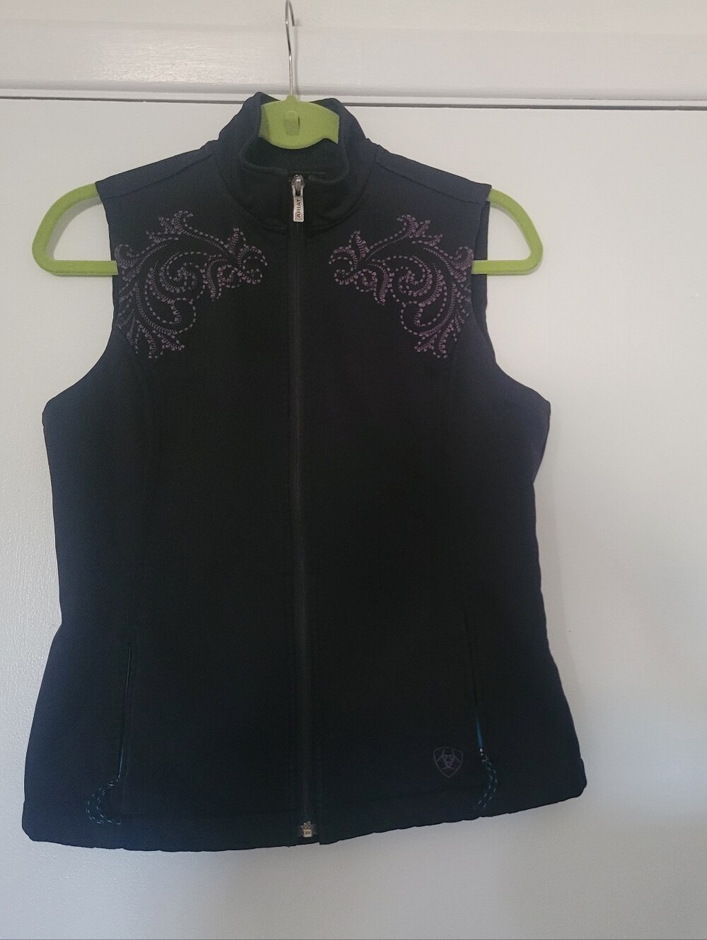 Ariat Women's Black Sleeveless Zip Vest with Embellished Details